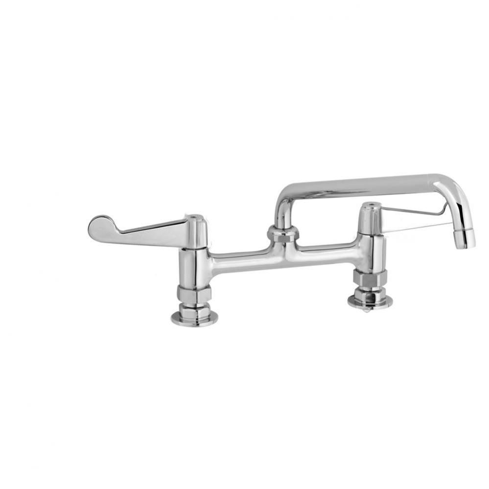 equip 8'' Deck Mount Faucet, Wrist Handles, 14'' Swing Nozzle & 1/2'&