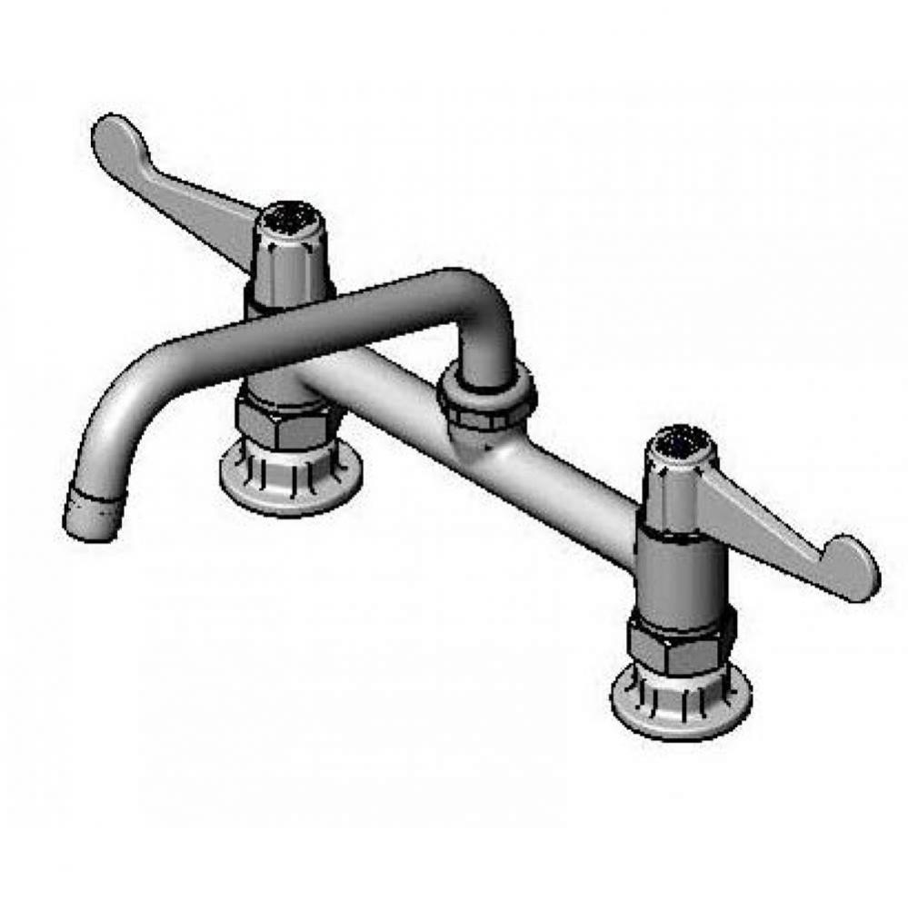 equip 8'' c/c Deck Mount Faucet, 8'' Swing Nozzle, 4'' Wrist-Action