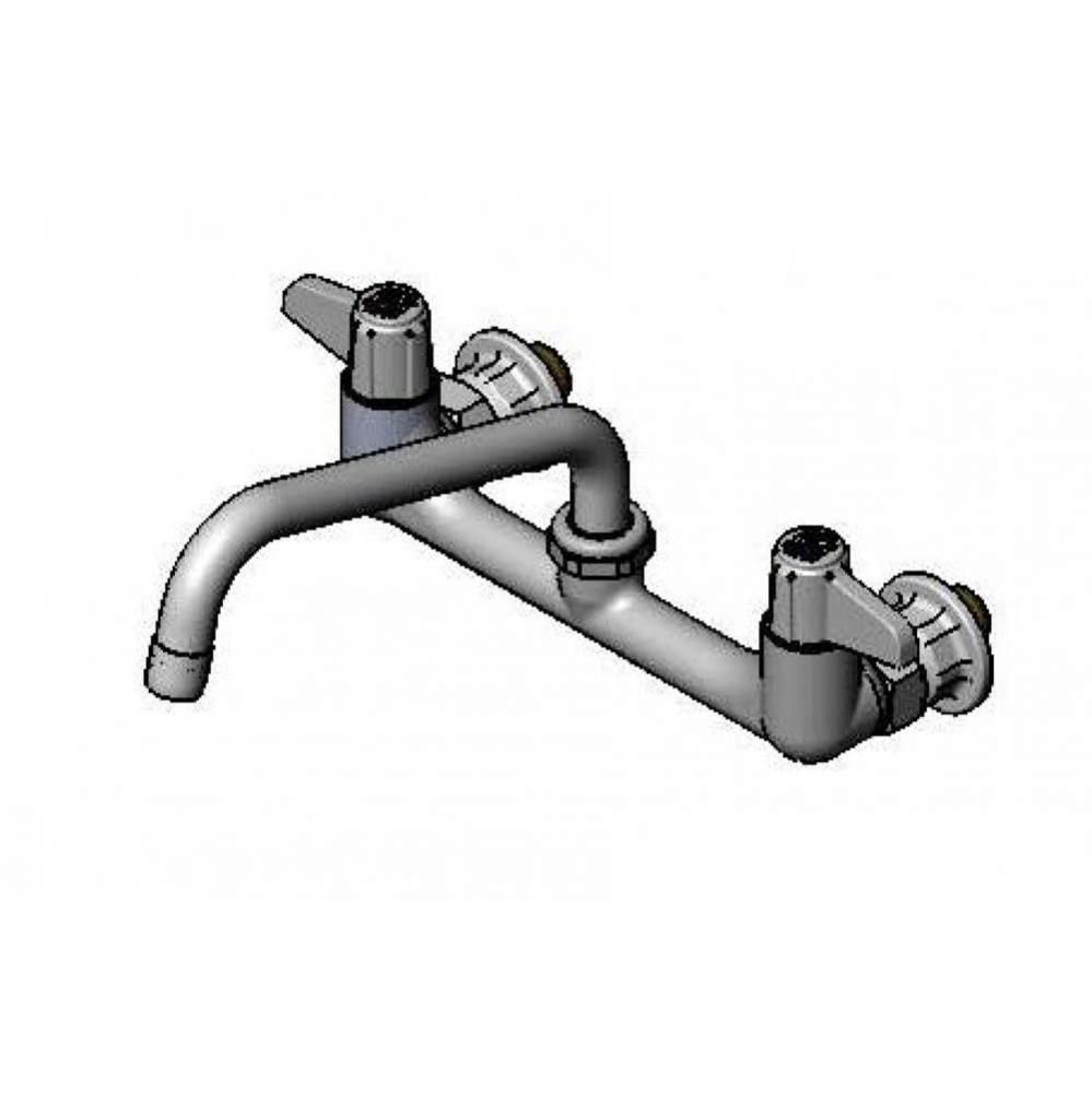 8'' Wall Mount Faucet, Lever Handles, 10'' Swing Nozzle & 1/2''