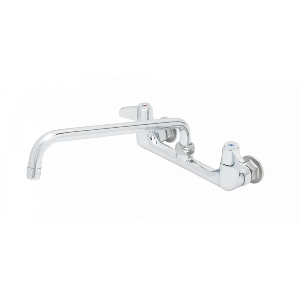 8'' Wall Mount Faucet, Lever Handles, 12'' Swing Nozzle & 1/2''