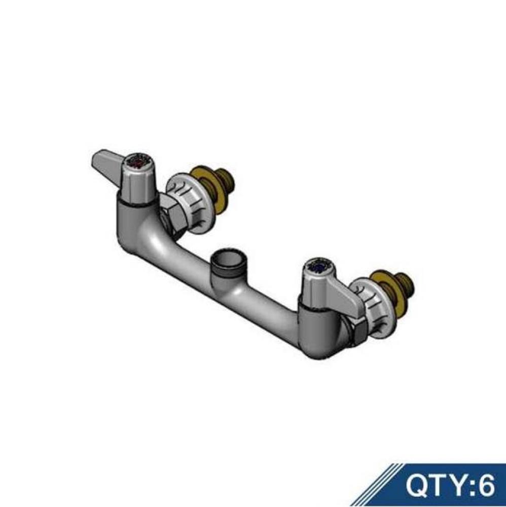 8'' Wall Mount Faucet w/ Quarter-Turn Cartridges, equip Lever Handles, 1/2'' N