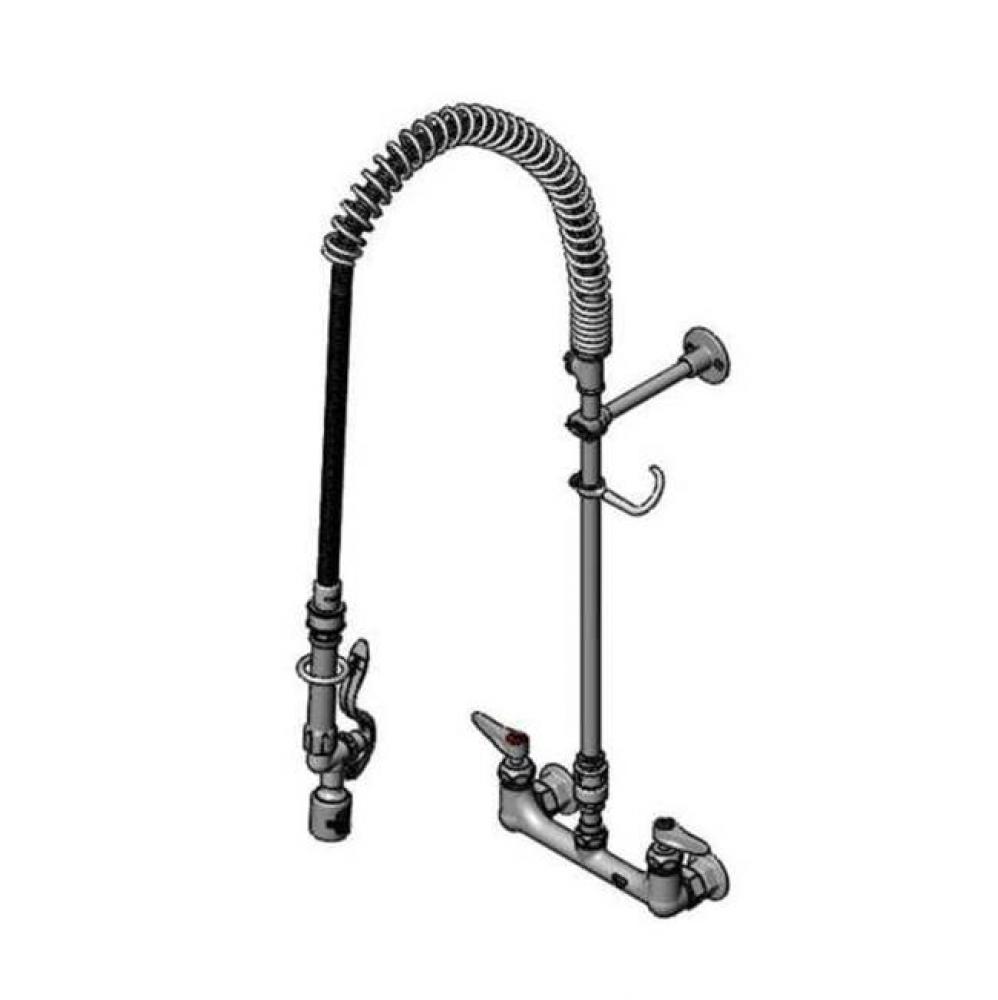 PRU 8'' Wall Mount Faucet, w/ Ceramas, B-0107-J, VB, Rigid Tee, 44'' Flexible