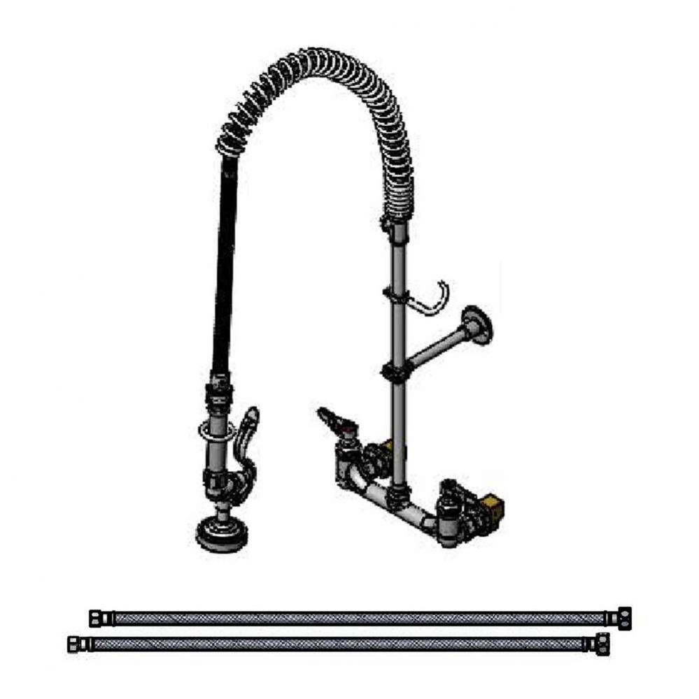 Pre-Rinse Unit, 8'' Wall Mount, Ceramas, Lever Handles, Wall Bracket, Swivel, B-0230-KIT