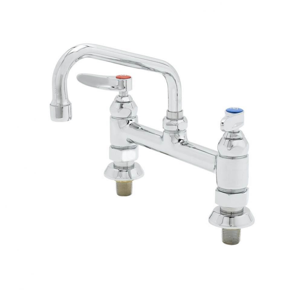 Double Pantry Faucet, Deck Mount, 8'' Centers, 6'' Swing Nozzle (059X), EE Inl