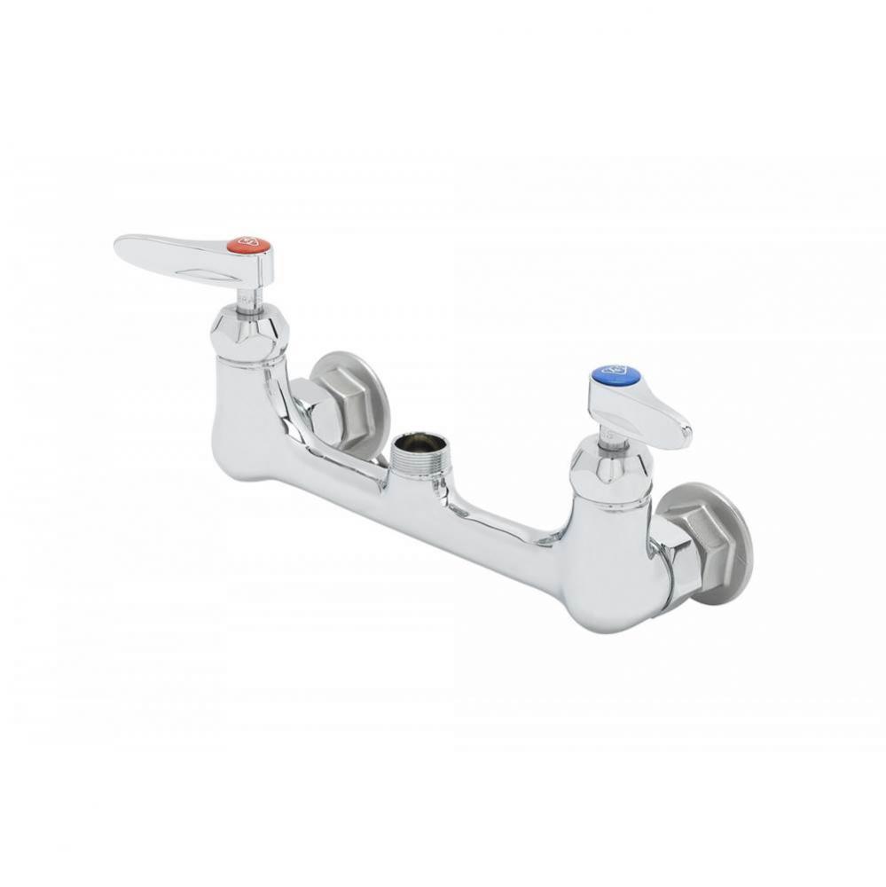 8'' Wall Mount Mixing Faucet, CV-Cerama Cartridges, Lever Handles, Less Nozzle