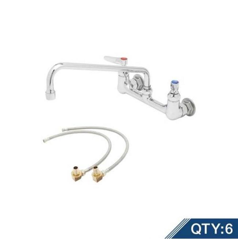 Master Pack (6) B-0231-KIT, Double Pantry Faucet, Wall Mount, 8'' Centers, 12'&apos