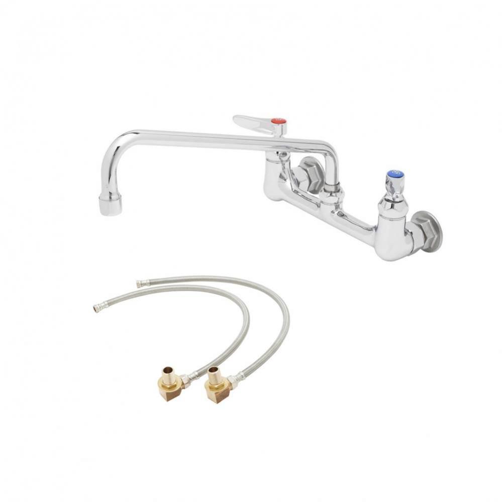 Double Pantry Faucet, Wall Mount, 8'' Centers, 12'' Swing Nozzle & B-0230-