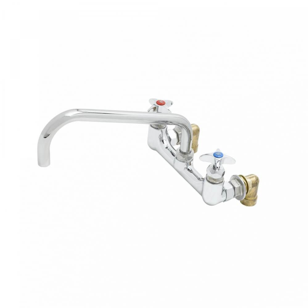 Big-Flo Mixing Faucet, 8'' Wall Mount, Handles w/ Anti-Microbial Coating, 12''
