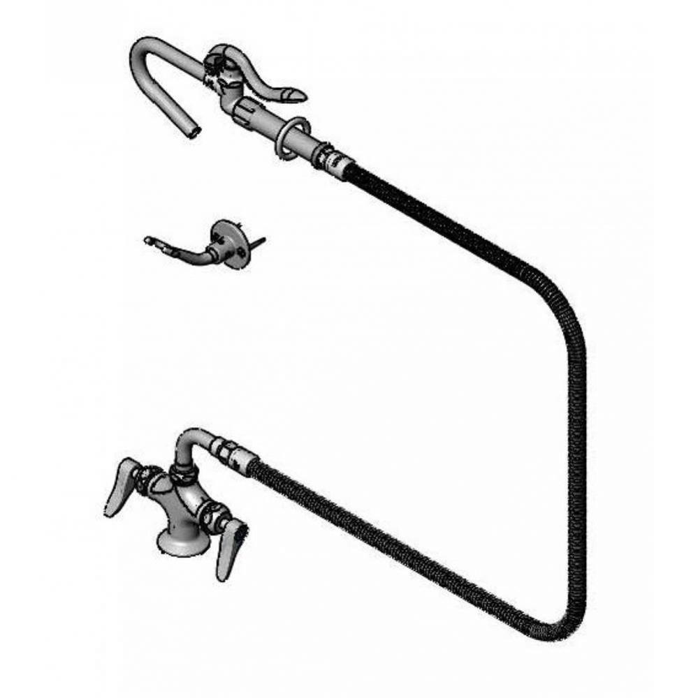 Double Pantry Faucet, Cerama w/ Check Valves, Hook Nozzle, B-0060-H