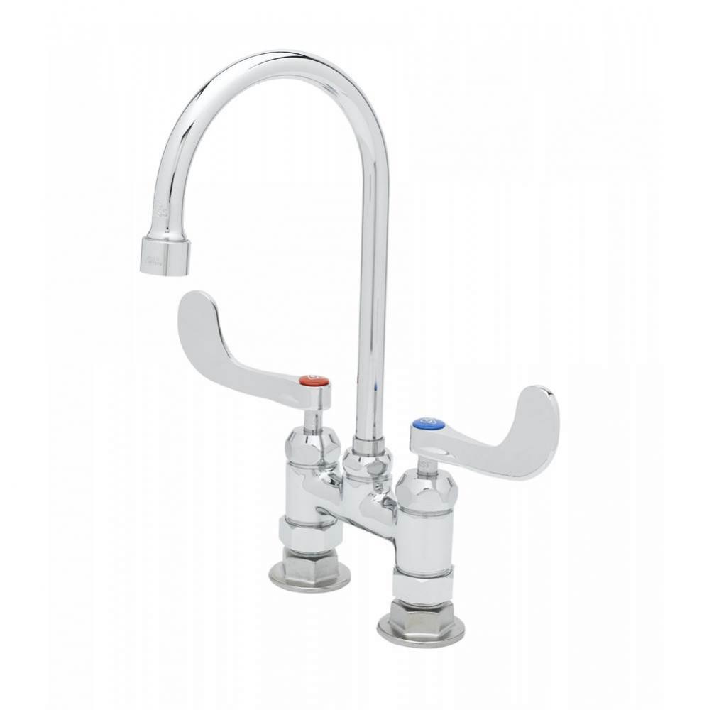4''c/c Deck Mount Bar Faucet w/ 2.2 GPM Aerator, B-WH4 Handles, Cerama Cartridges