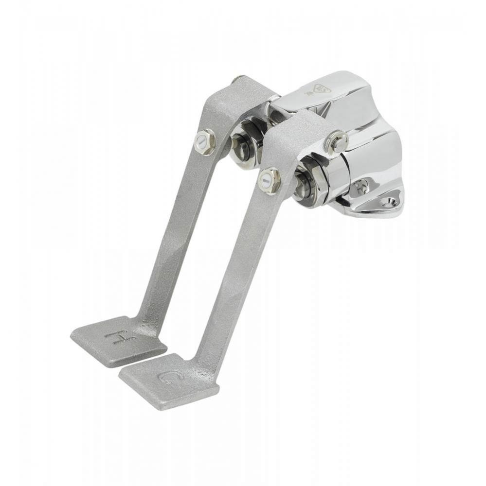 Double Pedal Valve, Ledge Mount, 1/2'' NPT Inlet & Outlet, Slow Close Cartridge