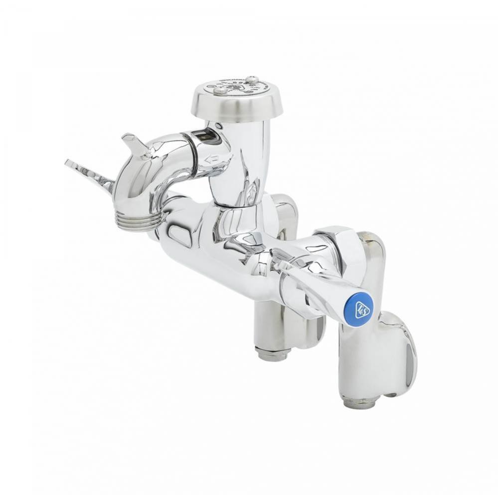 Service Sink Faucet, Wall Mount, Adjustable Center, Vac. Breaker, Pail Hook, Integral Stop Polishe