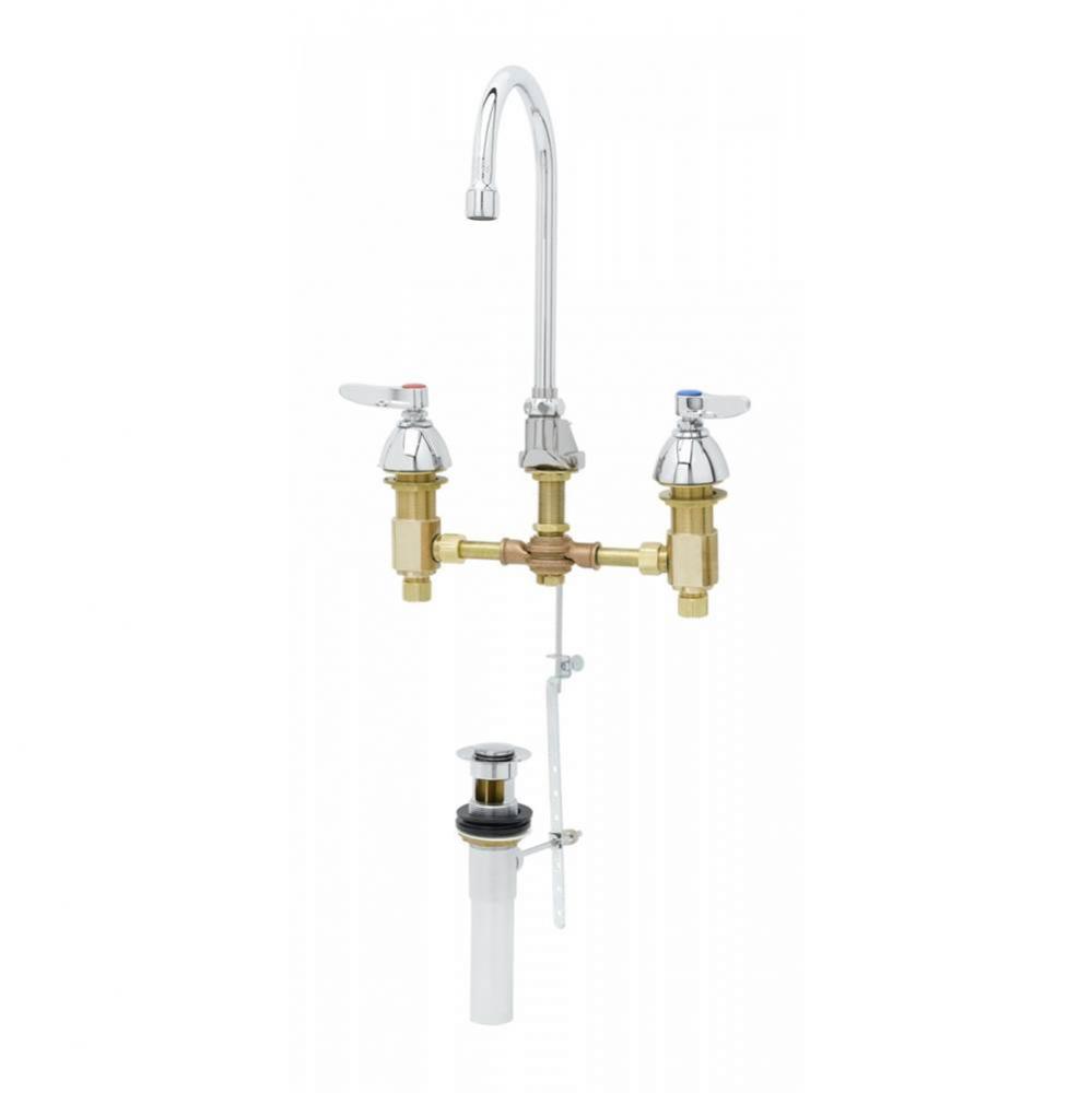 Lavatory Faucet, Concealed Body, 8'' Centers, Rigid/Swivel GN, 2.2 GPM Aerator, Pop-Up