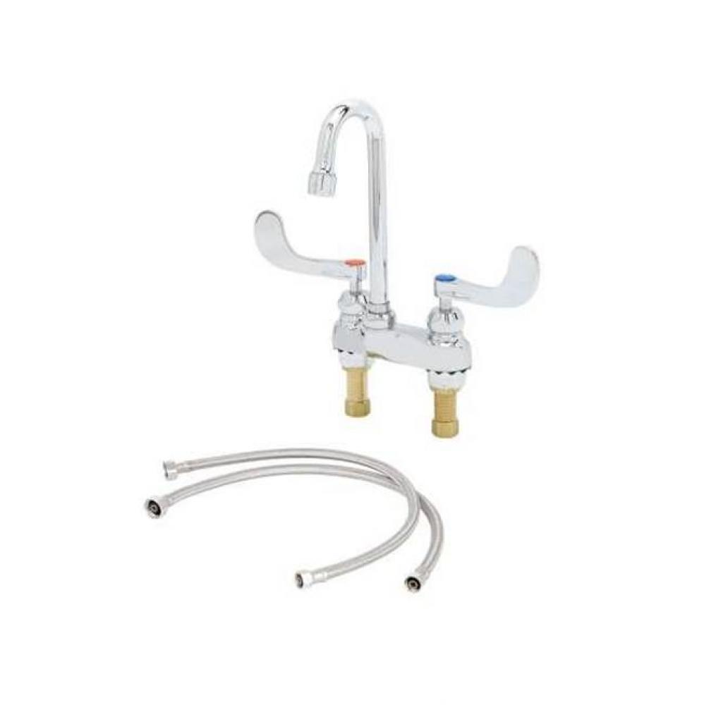 4'' Centerset Deck Mount Mixing Faucet, Quarter-Turn Eterna Cartridges w/ Check Valves,