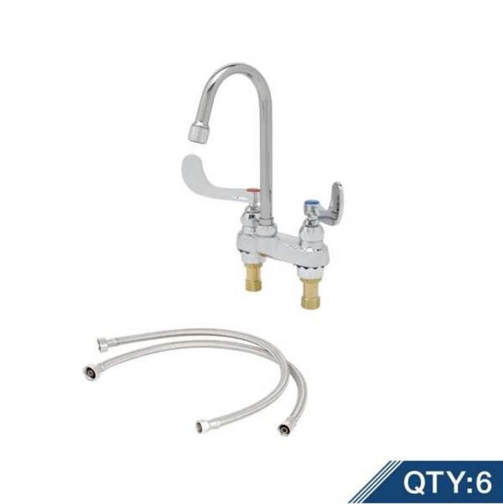 Master Pack (6) B-0892-KIT, 4'' Centerset Deck Mount Mixing Faucet, Quarter-Turn Eterna