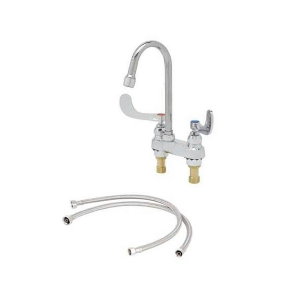 4'' Centerset Deck Mount Mixing Faucet, Quarter-Turn Eterna Cartridges w/ Spring Checks,