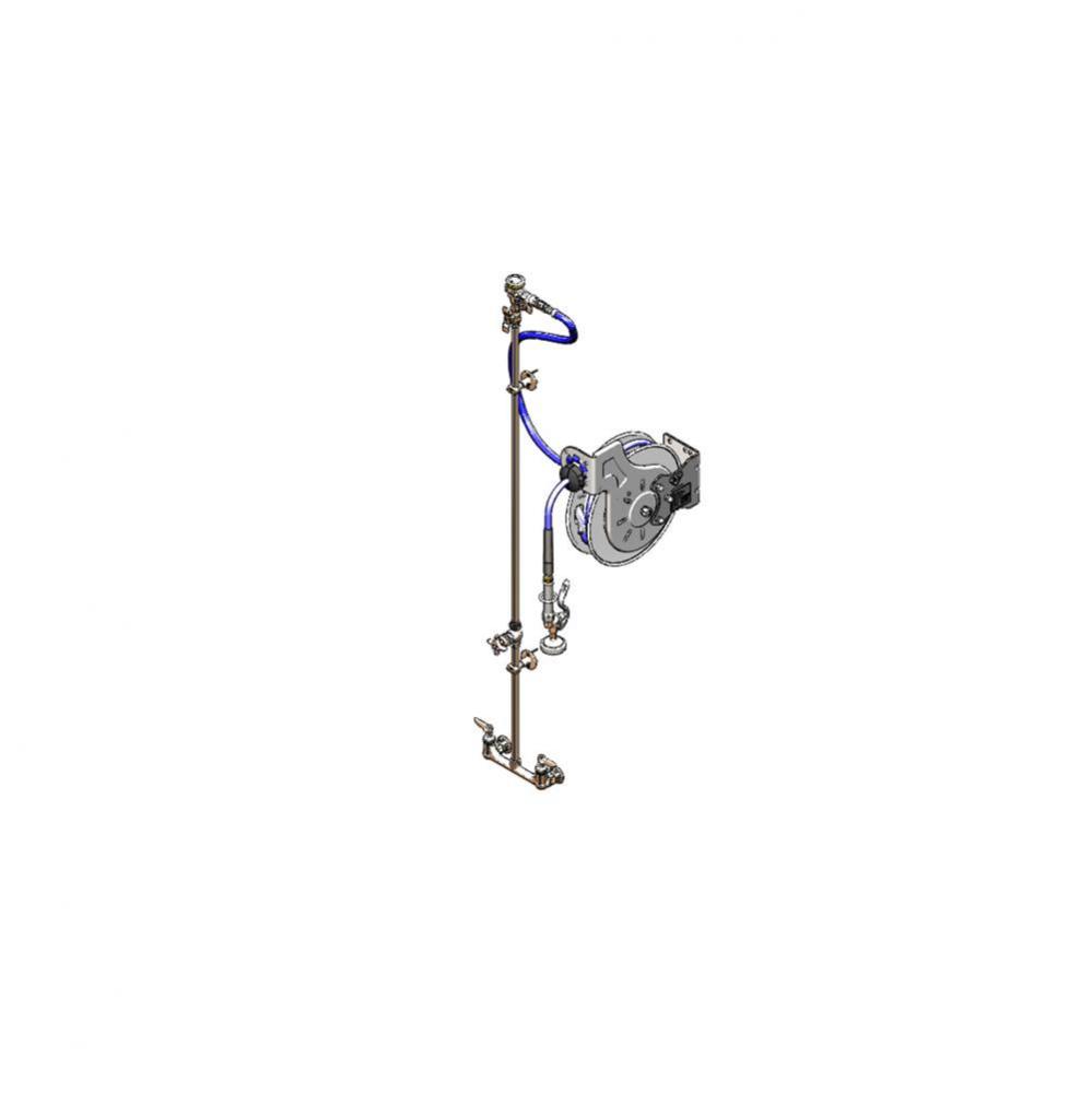 Hose Reel System, 3/8'' x 35' SS Open Hose Reel, B-0107, VB, Exposed Piping and Acc