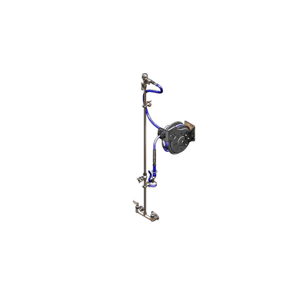 Hose Reel Assembly, Open Coated 15'' Hose Reel, EB-0107, Exposed Piping and Accessories