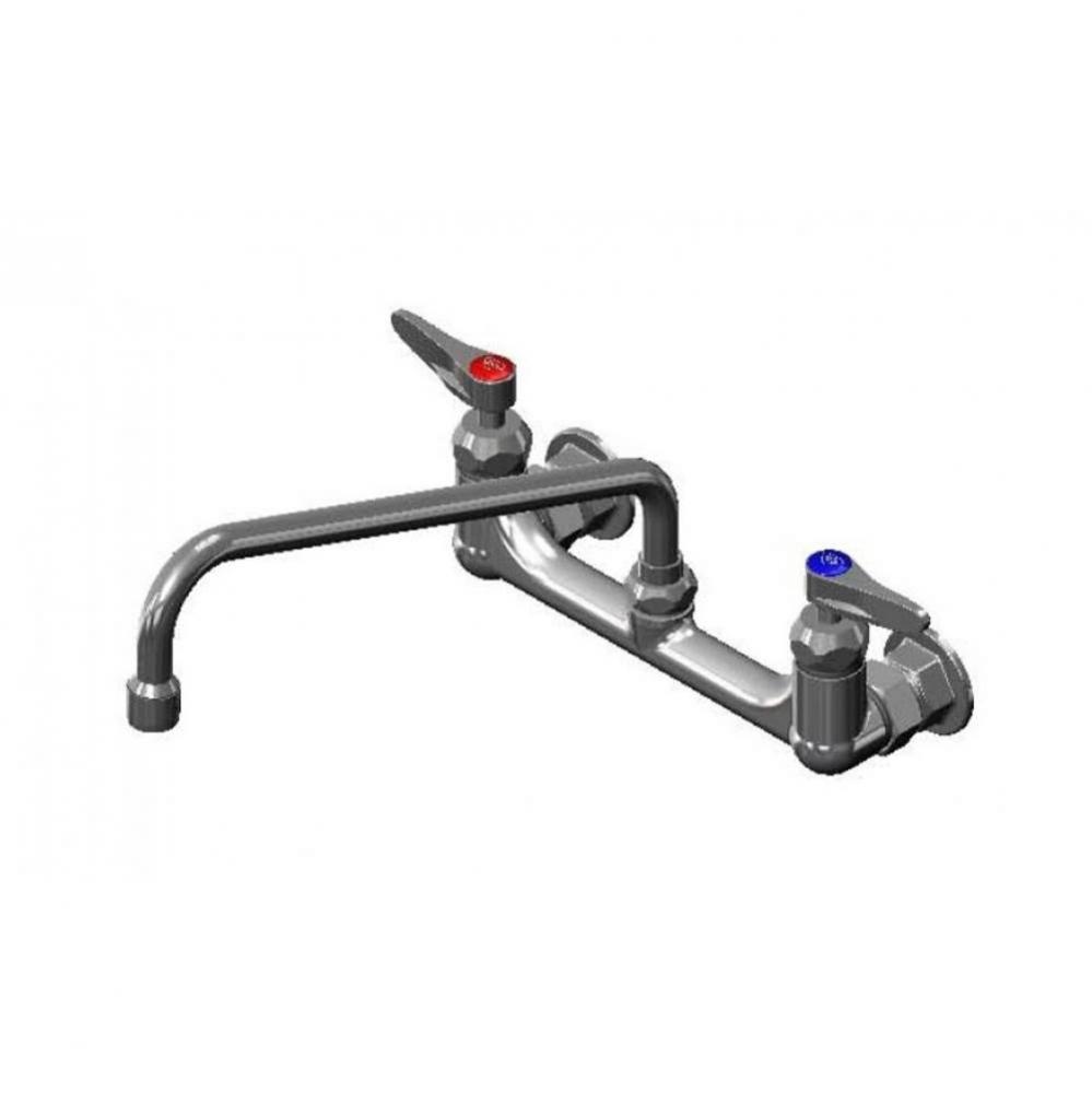 8''c/c Wall Mount Faucet,1/2''NPT Female Inlets,Ceramic Cartridges,12'&ap