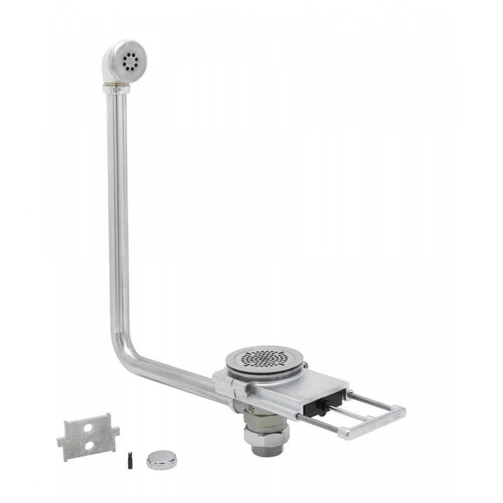 Modular Waste Drain, 3-1/2'' x 2'' w/ Overflow, 1-1/2'' NPT Adapter