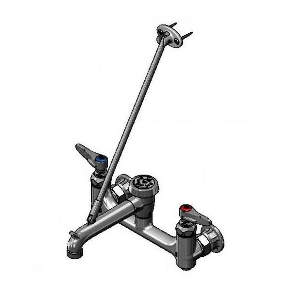 Service Sink Faucet, 8'' Wall Mount, Built-In Stops, Vacuum Breaker, Rough Chrome (Buy A