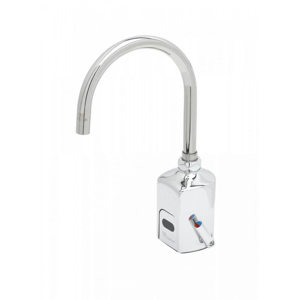 ChekPoint Above-Deck Sensor Faucet, Single Hole Deck Mount, Plain-End Gooseneck, 1.5 GPM / 5.7 LPM