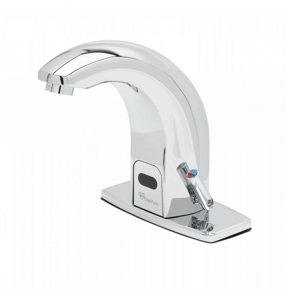 ChekPoint Above-Deck Electronic Faucet, 4'' Deck Plate, Contemporary Spout, 2.2 GPM / 8.