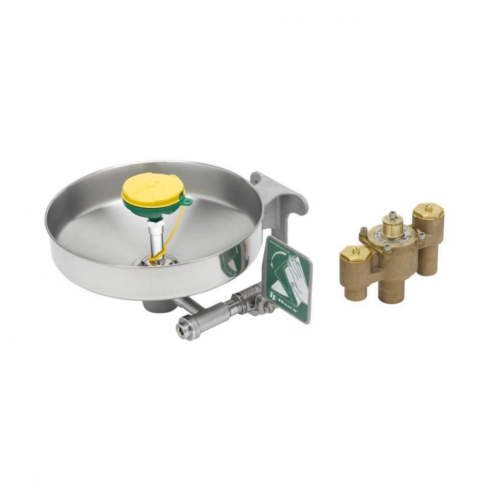 Eyewash, Wall Mount w/ Thermostatic Mixing Valve (EW-7360B & EW-9201EF)