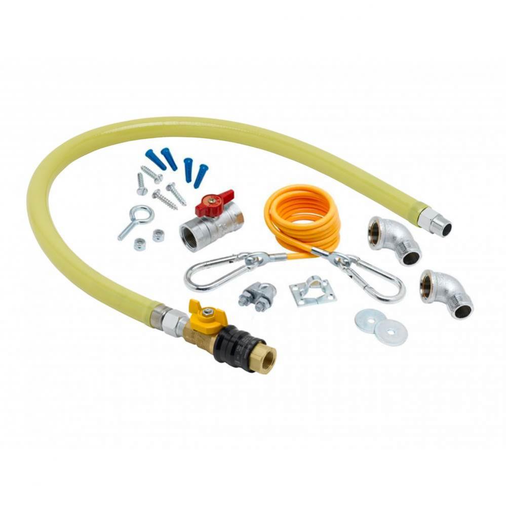 3/4'' NPT x 48'' Gas Hose, Quick-Disconnect Valve (QDV), Cable Kit & Stree