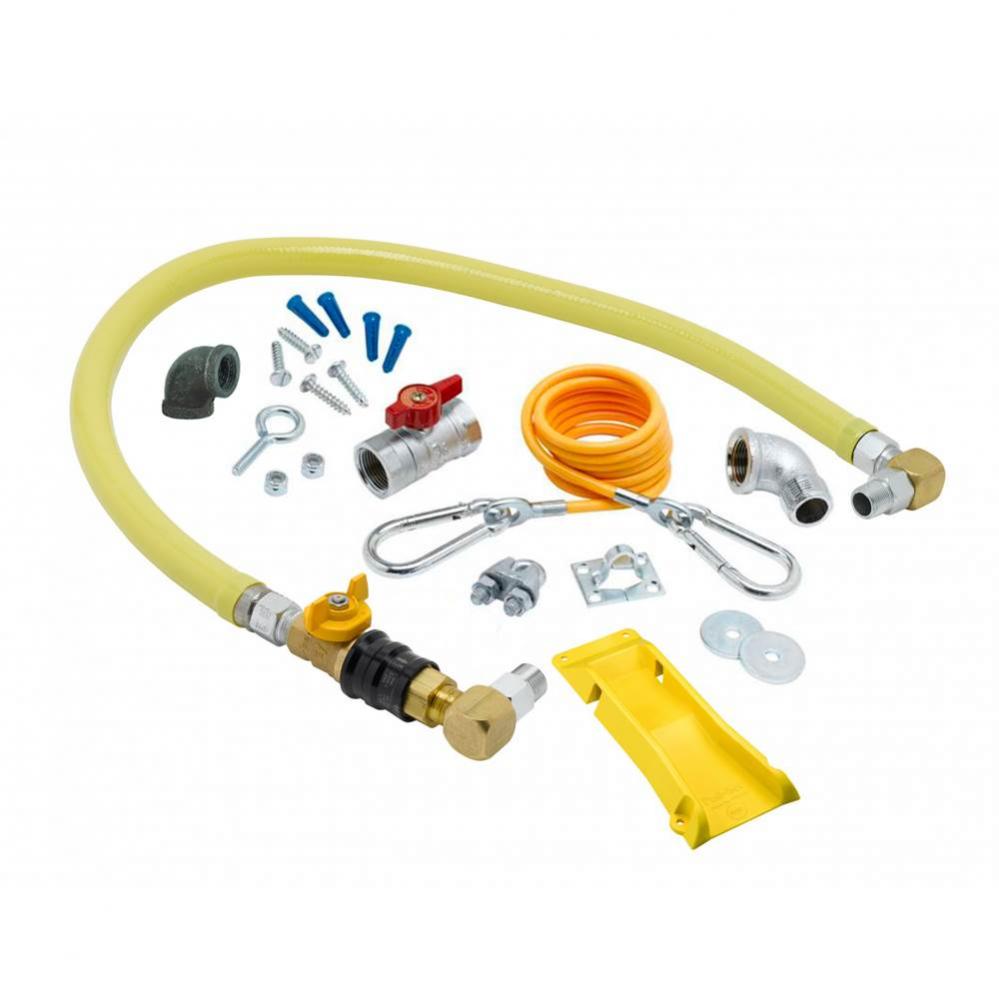 3/4'' x 48'' Gas Hose, Quick-Disconnect Valve (QDV), SwiveLinks, CableKit, Elb