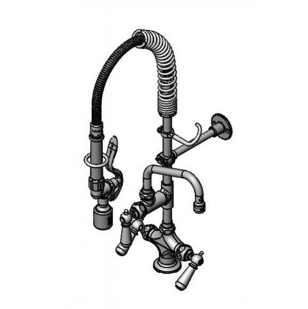 Mini Pre-Rinse w/ B-0107-C, 8'' Swing Nozzle, Club Handles, 6'' Wall Bracket,
