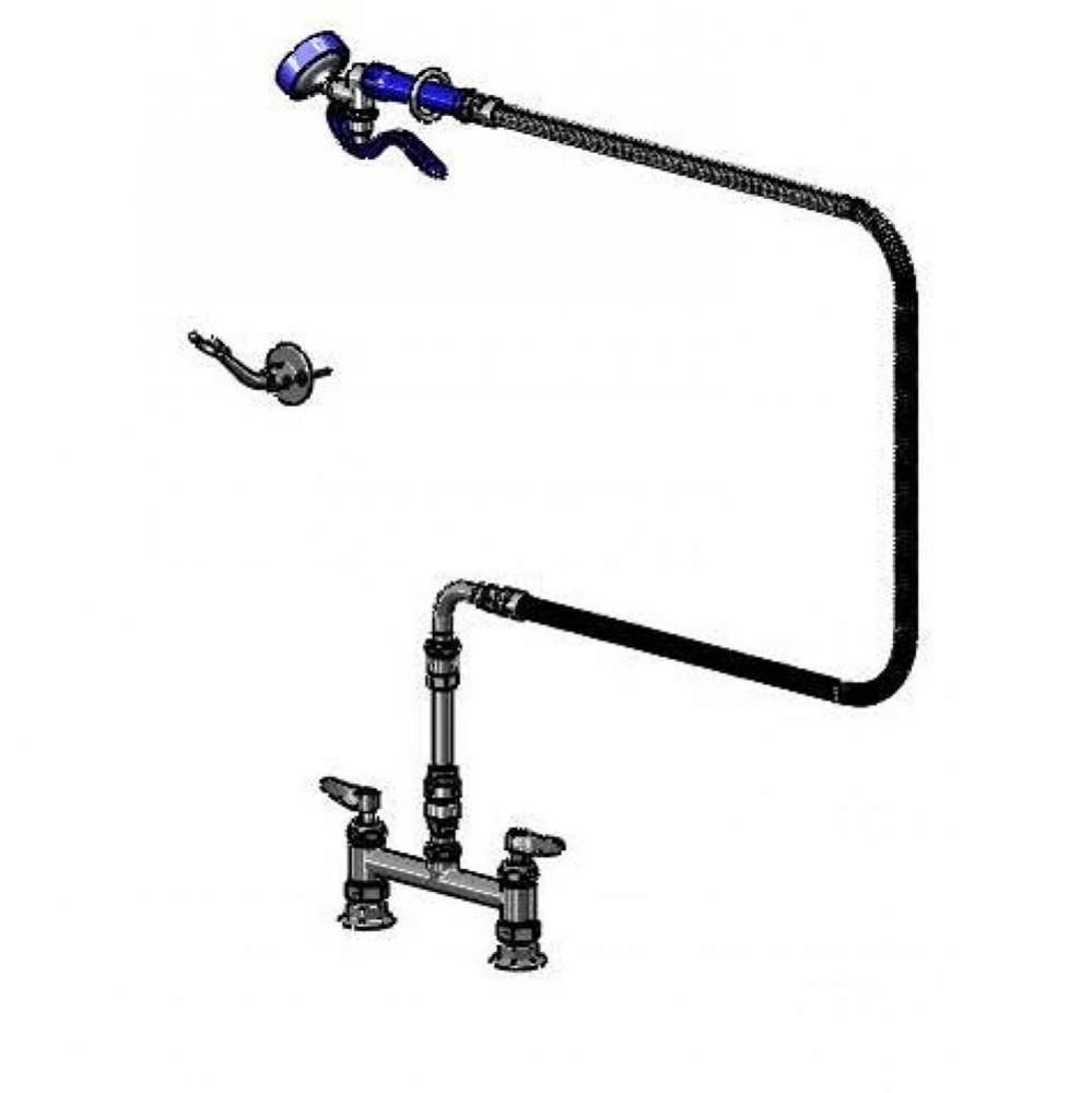 Pet Grooming: 8'' Deck Mount, Ceramas, VB, 60'' SS Flex Hose, EB-0107-035 Angl