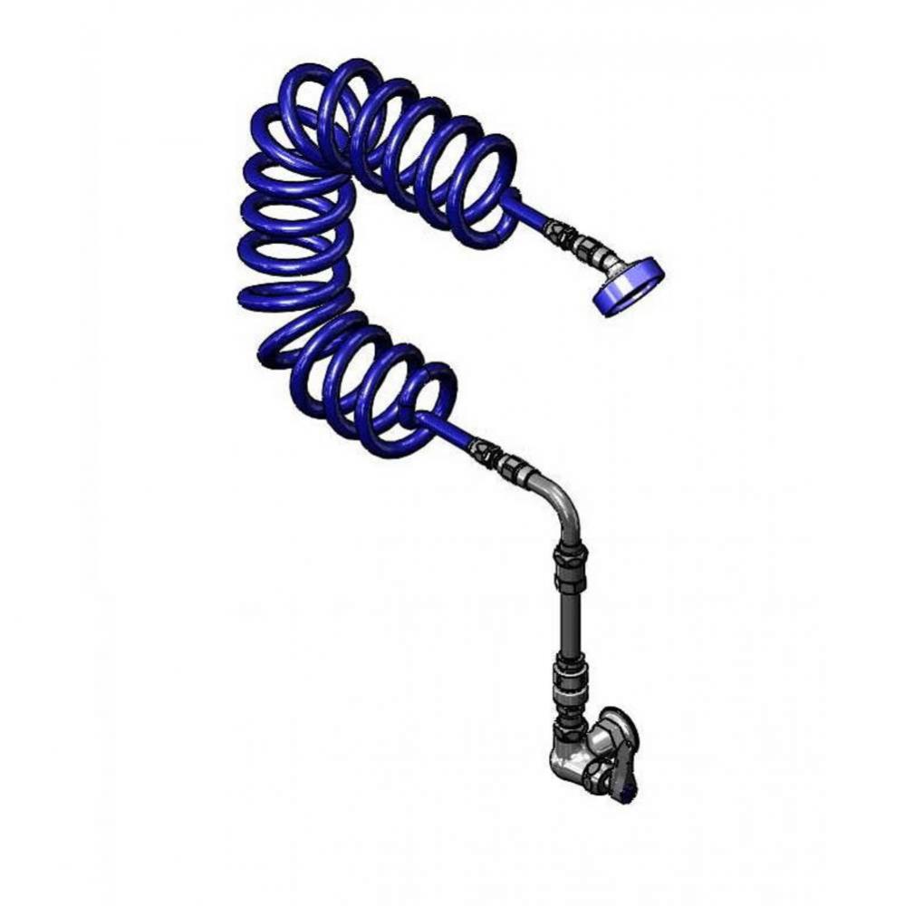 Pet Grooming: Single Hole Wall Mount, VB, Cerama, Lever Handle, Coiled Hose & Spray Head (Fore