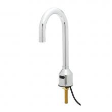 T&S Brass 5EF-1D-DG-TMV - Equip Sensor Faucet: Deck Mount, Single Hole, Rigid Gooseneck, AC/DC Control Module, TMV Convex Se