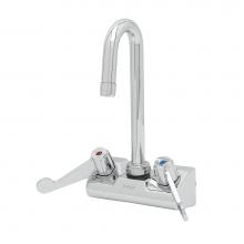 T&S Brass 5F-4WWX03 - Equip 4'' Wall Mount Faucet, 3'' Swivel Gooseneck, 2.2 gpm Aerator, 4'&ap