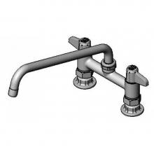 T&S Brass 5F-6DLS12 - Equip 6'' Deck Mount Swivel Base Fct, 12'' Swing Nozzle, Wrist Handles, Supply