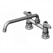 T&S Brass 5F-6DLX12 - Equip 6'' Deck Mount Faucet w/ 12'' Swing Nozzle, Ceramic Cartridges & Lev
