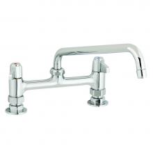 T&S Brass 5F-8DLS12 - equip 8'' Deck Mount Faucet, Lever Handles, 12'' Swing Nozzle & 1/2'&