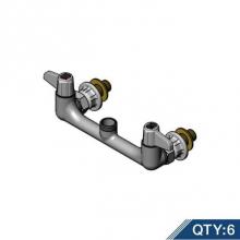 T&S Brass 5F-8WLZ00-PQ6 - 8'' Wall Mount Faucet w/ Quarter-Turn Cartridges, equip Lever Handles, 1/2'' N