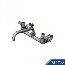 T&S Brass 5F-8WLZ08-PQ6 - 8'' Wall Mount Faucet w/ Quarter-Turn Ceramic Cartridges, 8'' Swing Nozzle, eq