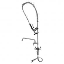 T&S Brass 5PR-2S14 - Pre-Rinse, Single Hole Base, 18'' Flexible Inlets, 6'' Wall Bracket, 14'&
