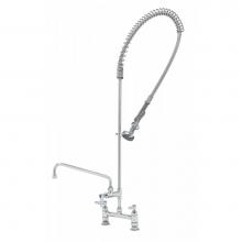 T&S Brass B-0123-ADF12 - EasyInstall Pre-Rinse, Spring Action, Deck Mount, 8'' Centers, 12'' Add-On Fau
