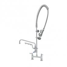T&S Brass B-0123-U12-B - ULTRARINSE PRU w/ 8'' Deck Mount Mixing Faucet, Quarter-Turn Eterna w/ Spring Checks, Le