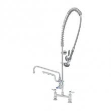 T&S Brass B-0123-U12-CR-B - ULTRARINSE PRU w/ 8'' Deck Mount Mixing Faucet, Quarter-Turn Cerama w/ Check Valves, Lev