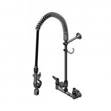 T&S Brass B-0133-CR-VBJSK - PRU 8'' Wall Mount Faucet, w/ Ceramas, B-0107-J, VB, 44'' Flexible Hose, 1/2&a