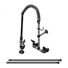 T&S Brass B-0133-CRBSTKIT - Pre-Rinse Unit, 8'' Wall Mount, Ceramas, Lever Handles, Wall Bracket, Swivel, B-0230-KIT