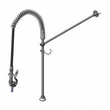 T&S Brass B-0143-01F-24WB - Filler Unit, OH Spring Action, 44'' Flex Hose & Filler Valve, 24'' Wall Br