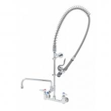 T&S Brass B-0152-14-CRBCT - Pre-Rinse: 8'' Wall Mount, Ceramas, Add-On Faucet with 14'' Swing Nozzle, 6&ap