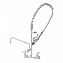 T&S Brass B-0154-14-CR-BC - Pre-Rinse: 8'' Wall Mount, Ceramas, Add-On Faucet with 14'' Swing Nozzle, 6&ap