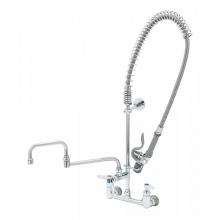 T&S Brass B-0154-CR-C - Pre-Rinse: 8'' Wall Mount, Ceramas, Add-On Faucet with 15'' Double-Joint Nozzl